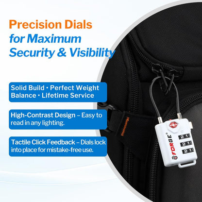 TSA Approved Luggage Locks, Open Alert Cable Lock, 4 Colors