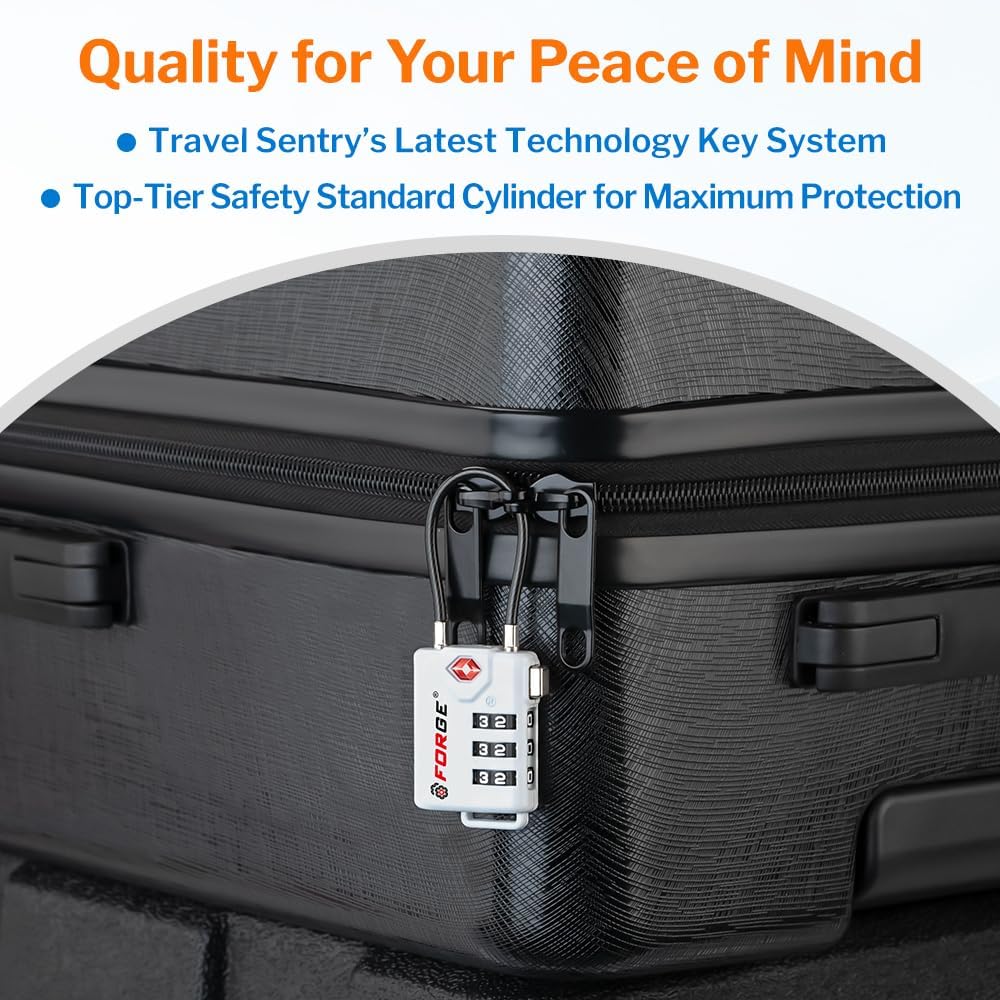 TSA Approved Luggage Locks, Open Alert Cable Lock, 4 Colors