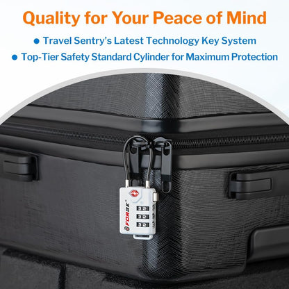 TSA Approved Luggage Locks, Open Alert Cable Lock, 4 Colors