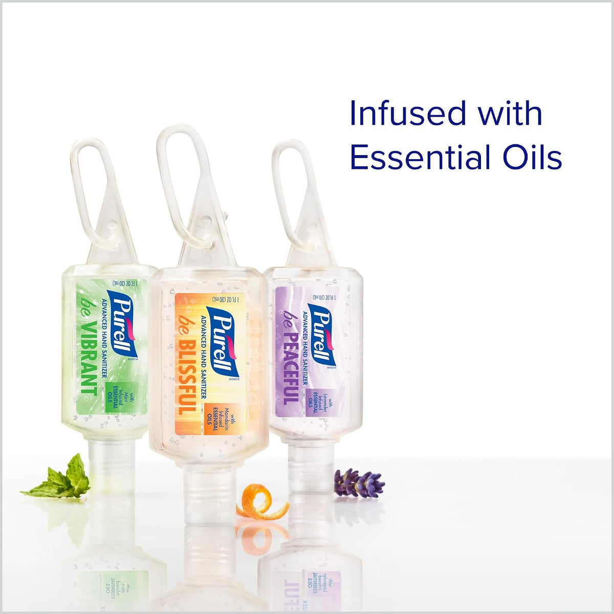 Hand Sanitizer Scented Mix w Travel Carriers 8x1oz - 3900-09-ECME17