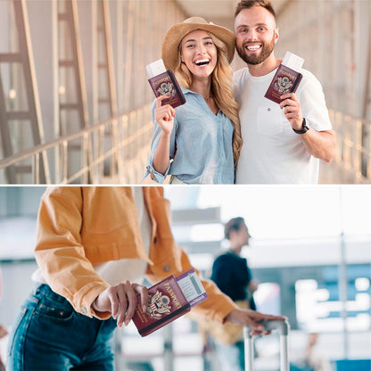 Passport Holder for Men Women RFID Blocking US Passport Cover Case, Waterproof Leather Passport Book Protector with Vaccine Card Slot Travel Document Organizer