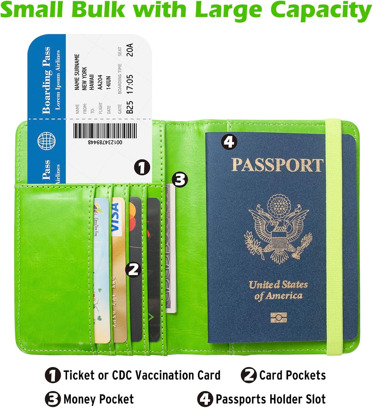 Passport Holder for Men Women RFID Blocking US Passport Cover Case, Waterproof Leather Passport Book Protector with Vaccine Card Slot Travel Document Organizer