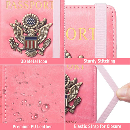 Passport Holder for Men Women RFID Blocking US Passport Cover Case, Waterproof Leather Passport Book Protector with Vaccine Card Slot Travel Document Organizer