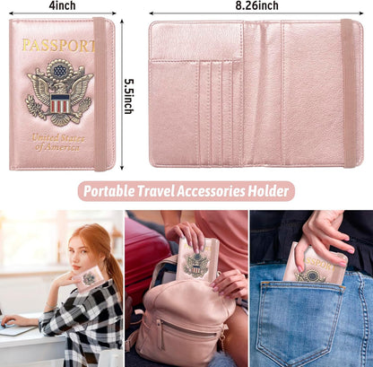 Passport Holder for Men Women RFID Blocking US Passport Cover Case, Waterproof Leather Passport Book Protector with Vaccine Card Slot Travel Document Organizer