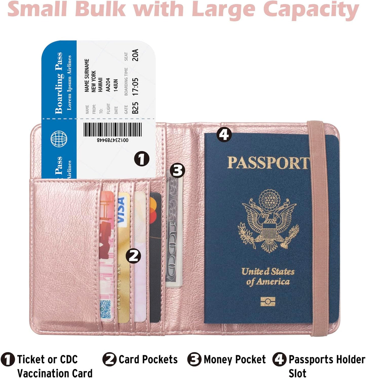 Passport Holder for Men Women RFID Blocking US Passport Cover Case, Waterproof Leather Passport Book Protector with Vaccine Card Slot Travel Document Organizer
