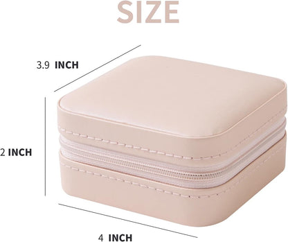 Travel jewelry case Travel jewelry box Travel Jewelry Organizer Small box Gift for Girls Women with Mirror(Pink)