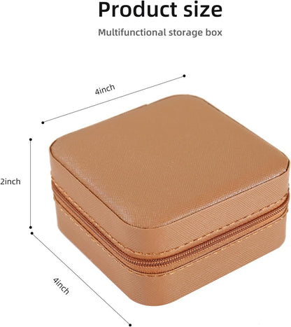 Travel jewelry case Travel jewelry box Travel Jewelry Organizer Small box Gift for Girls Women with Mirror(Pink)