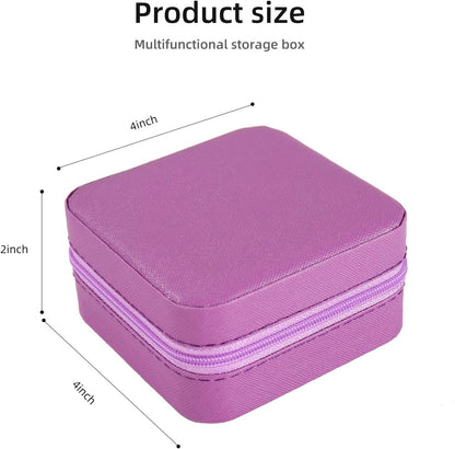 Travel jewelry case Travel jewelry box Travel Jewelry Organizer Small box Gift for Girls Women with Mirror(Pink)
