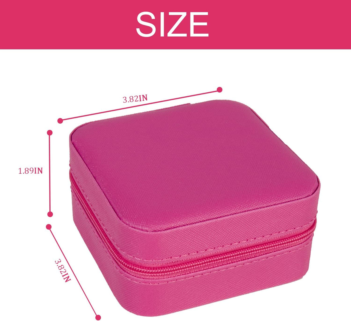 Travel jewelry case Travel jewelry box Travel Jewelry Organizer Small box Gift for Girls Women with Mirror(Pink)