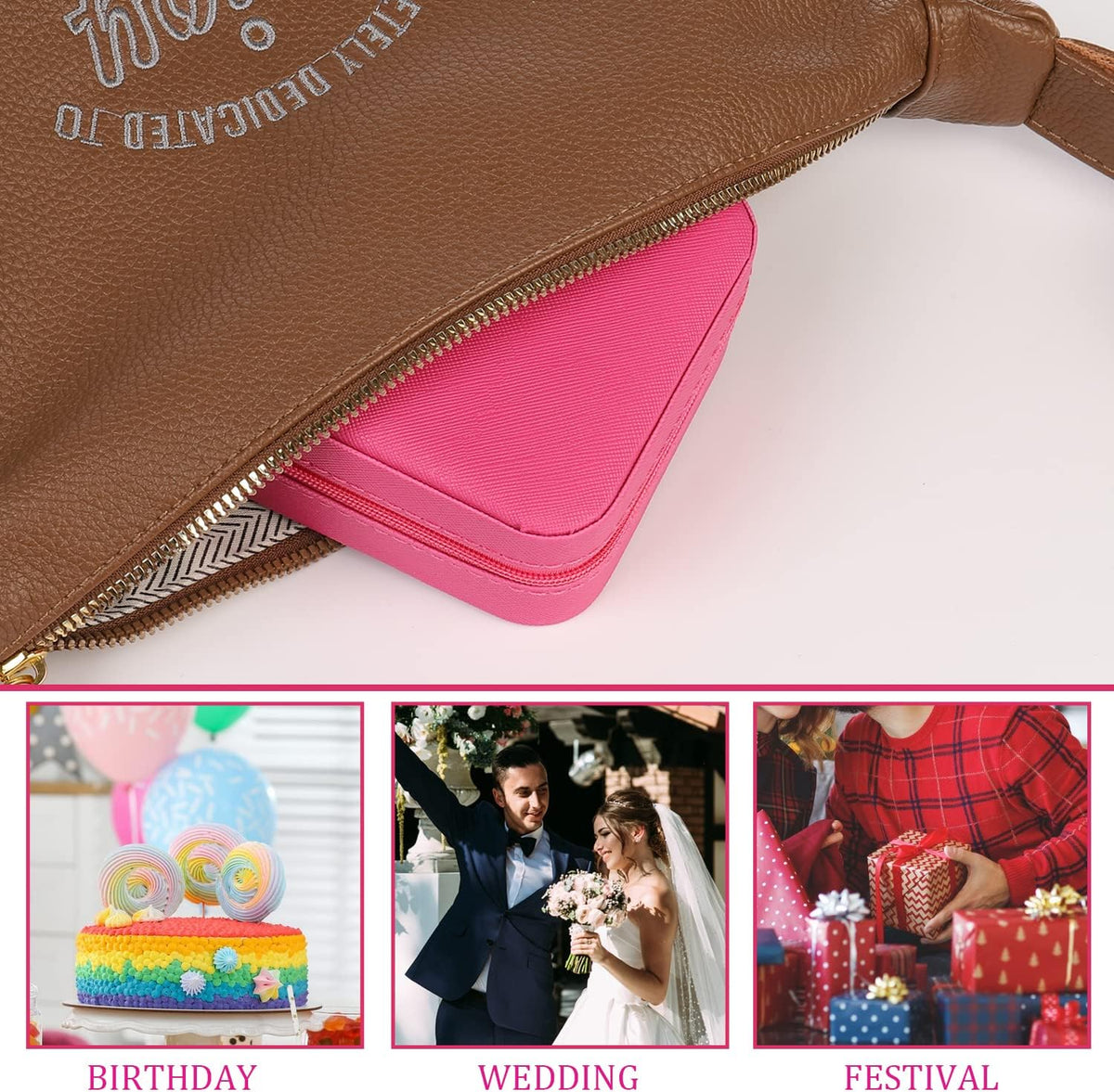 Travel jewelry case Travel jewelry box Travel Jewelry Organizer Small box Gift for Girls Women with Mirror(Pink)