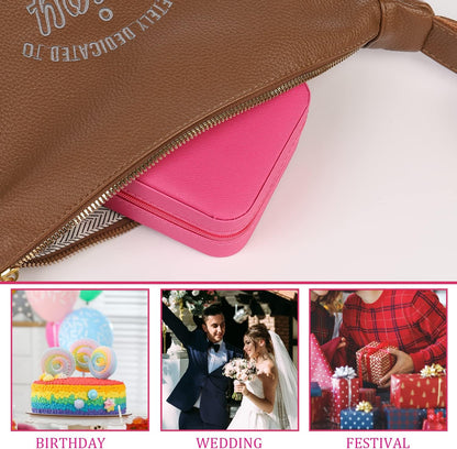 Travel jewelry case Travel jewelry box Travel Jewelry Organizer Small box Gift for Girls Women with Mirror(Pink)