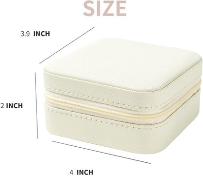 Travel jewelry case Travel jewelry box Travel Jewelry Organizer Small box Gift for Girls Women with Mirror(Pink)