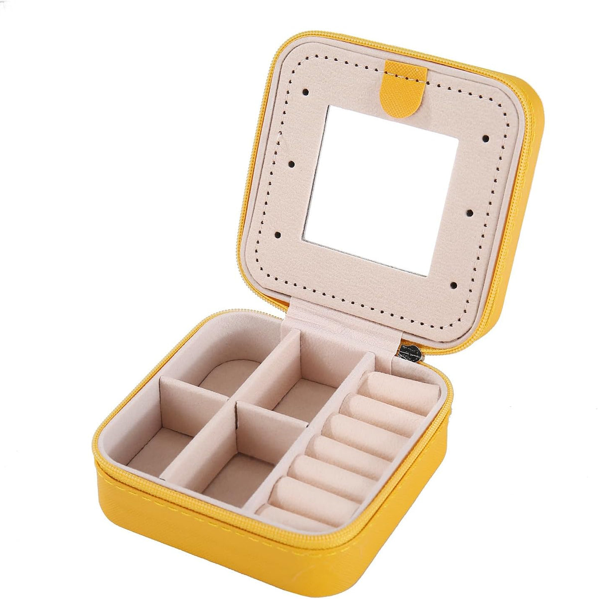 Travel jewelry case Travel jewelry box Travel Jewelry Organizer Small box Gift for Girls Women with Mirror(Pink)