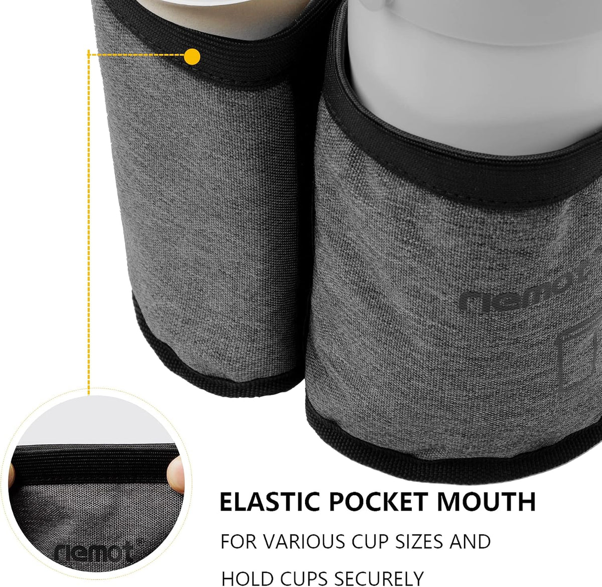 Luggage Cup Holder with Strap, Travel Drink Holder with Phone Pocket, Hands Free Suitcase Drink Carrier Fits Stanley 40oz Cups, Luggage Accessories for Travel Airport Convenience