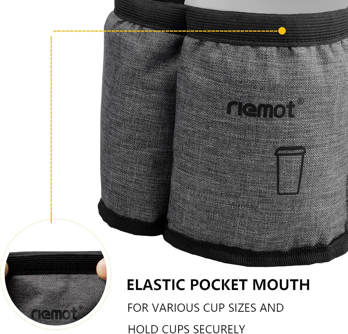 Luggage Cup Holder with Strap, Travel Drink Holder with Phone Pocket, Hands Free Suitcase Drink Carrier Fits Stanley 40oz Cups, Luggage Accessories for Travel Airport Convenience