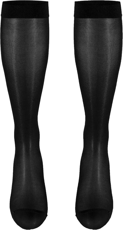 Sheer Compression Stockings, 15-20 mmHg, Women's Knee High Length, 20 Denier, Nude, Medium
