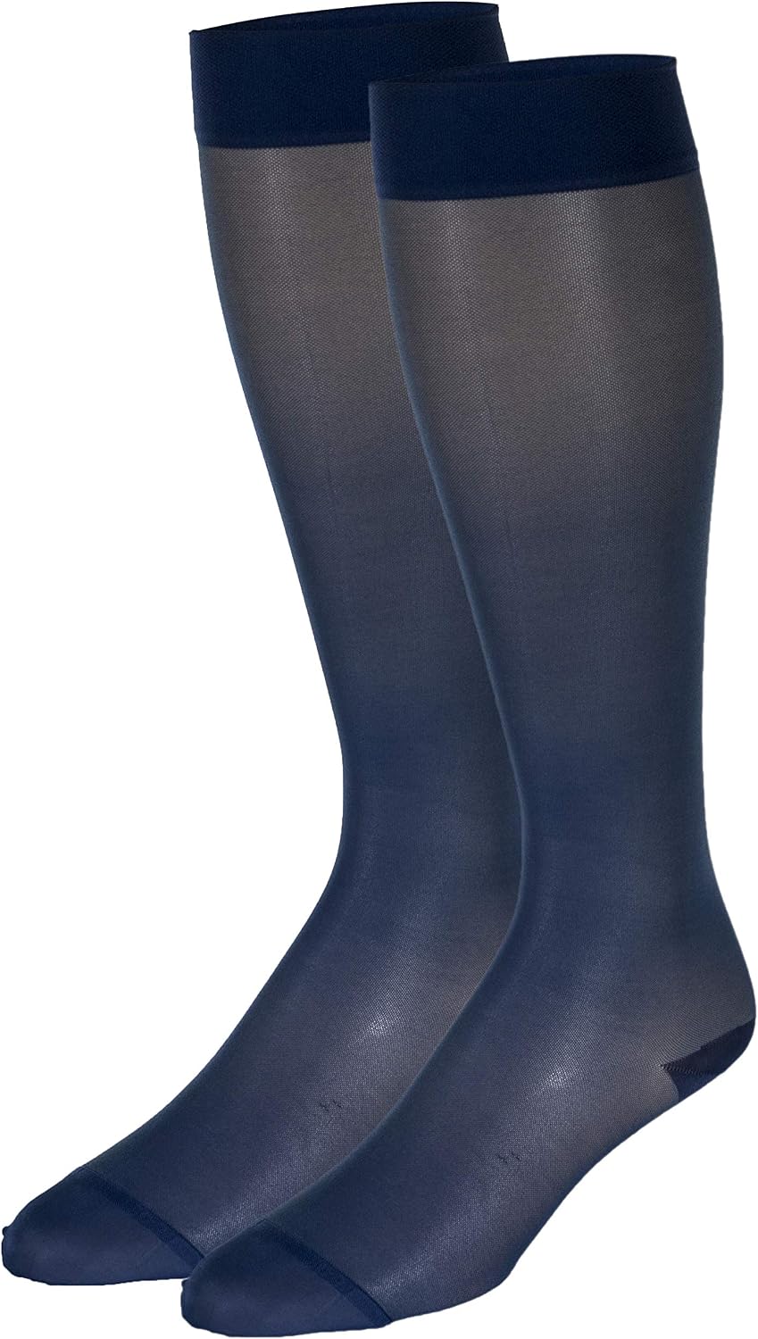 Sheer Compression Stockings, 15-20 mmHg, Women's Knee High Length, 20 Denier, Nude, Medium