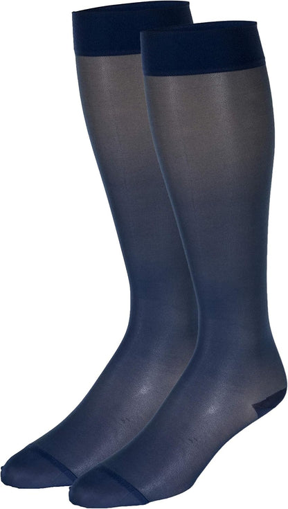 Sheer Compression Stockings, 15-20 mmHg, Women's Knee High Length, 20 Denier, Nude, Medium