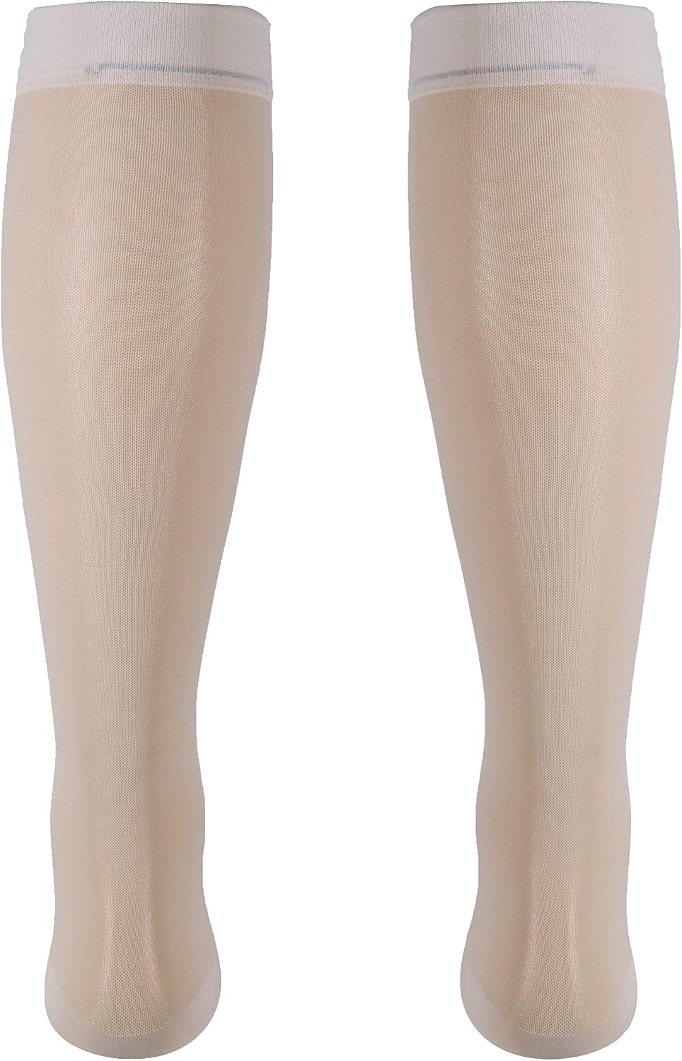Sheer Compression Stockings, 15-20 mmHg, Women's Knee High Length, 20 Denier, Nude, Medium