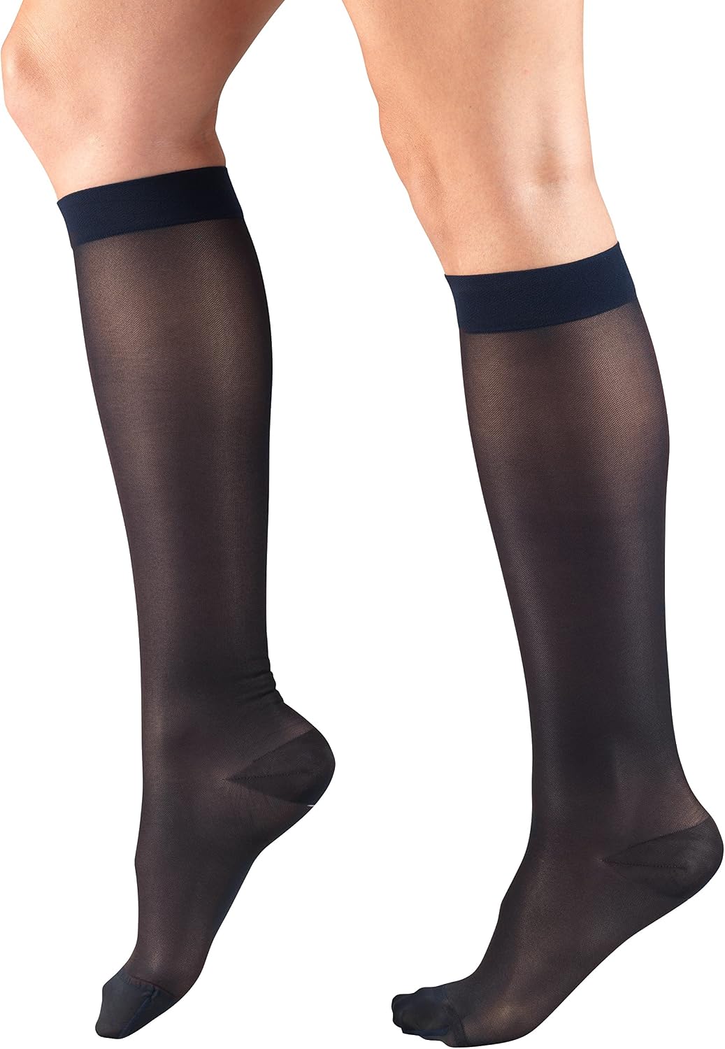 Sheer Compression Stockings, 15-20 mmHg, Women's Knee High Length, 20 Denier, Nude, Medium