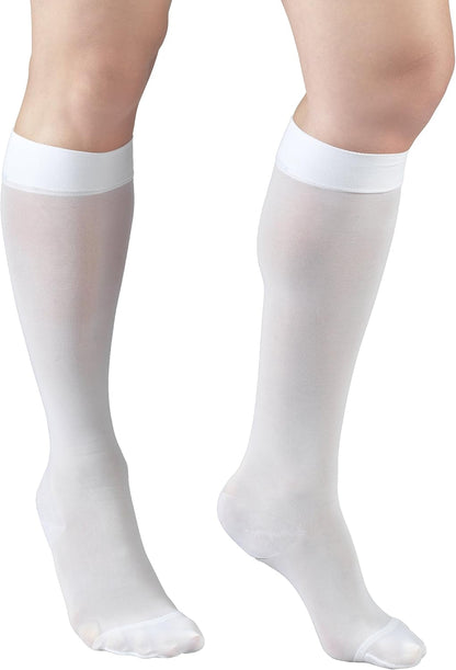 Sheer Compression Stockings, 15-20 mmHg, Women's Knee High Length, 20 Denier, Nude, Medium