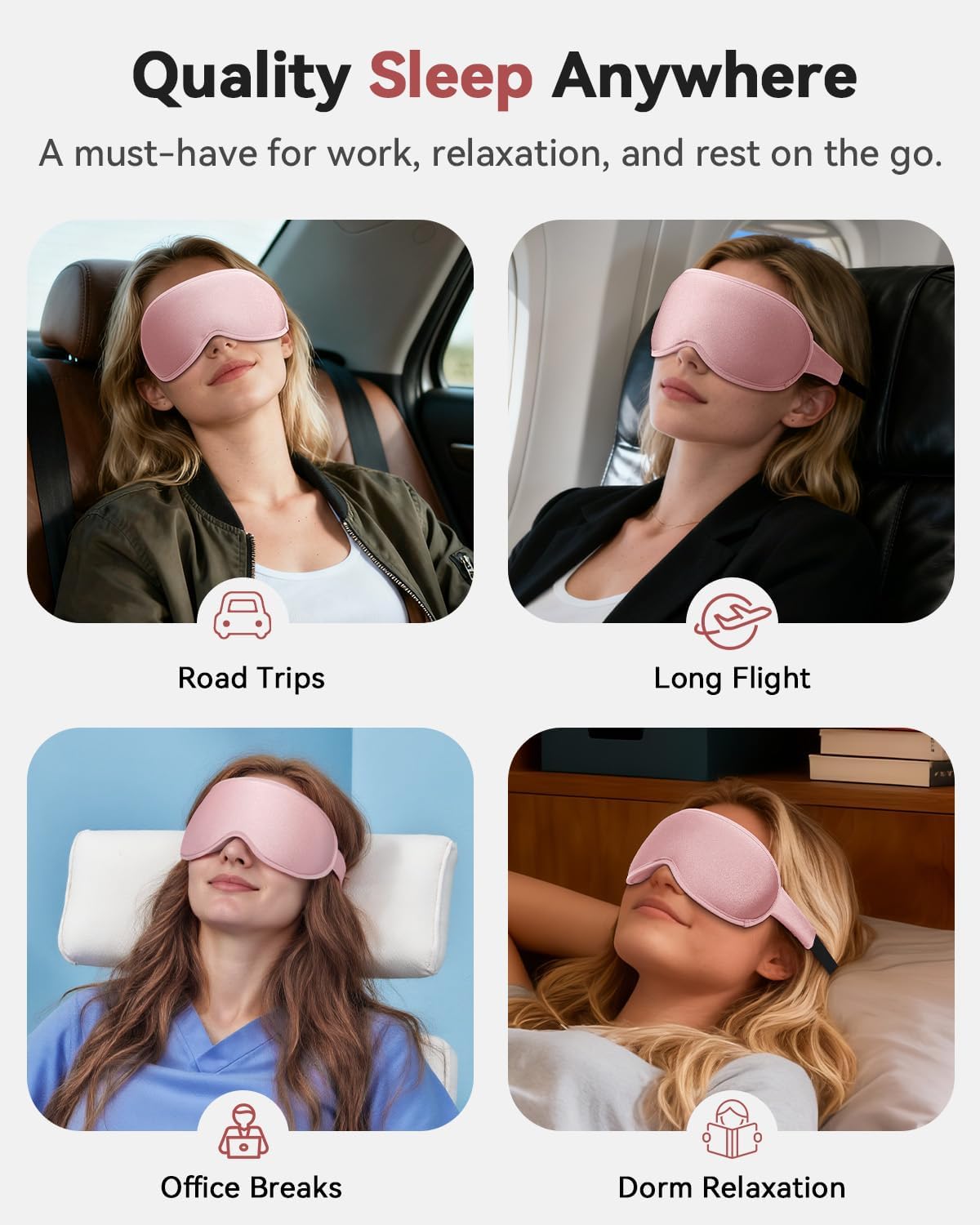 3D Blackout Weighted Sleep Mask, Airplane Travel & Nurse Essential