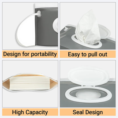 3 Pack On-The-Go Wipes Dispenser,Baby Wipes Holder for Fresh Wipes,Portable Baby Wipes Case Reusable Travel Wet Wipe Pouch,Adult Wipes Container Keeps Wipes Clean Easy Pull Wipes Pouch Case (I)