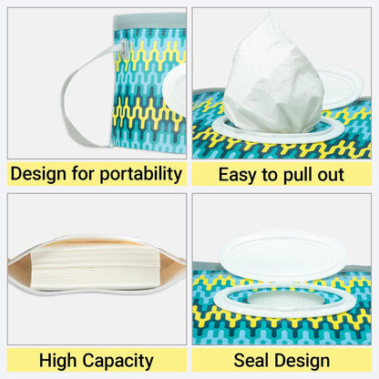 3 Pack On-The-Go Wipes Dispenser,Baby Wipes Holder for Fresh Wipes,Portable Baby Wipes Case Reusable Travel Wet Wipe Pouch,Adult Wipes Container Keeps Wipes Clean Easy Pull Wipes Pouch Case (I)