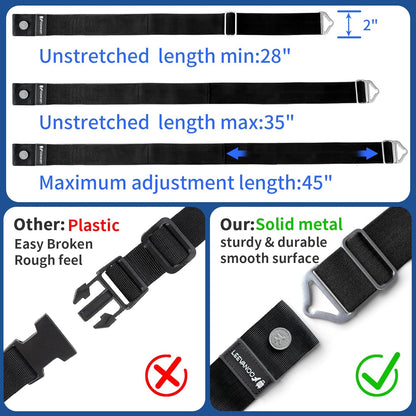 Luggage Straps for Suitcases, 2-in-1 Add a Bag Adjustable Travel Belt Black