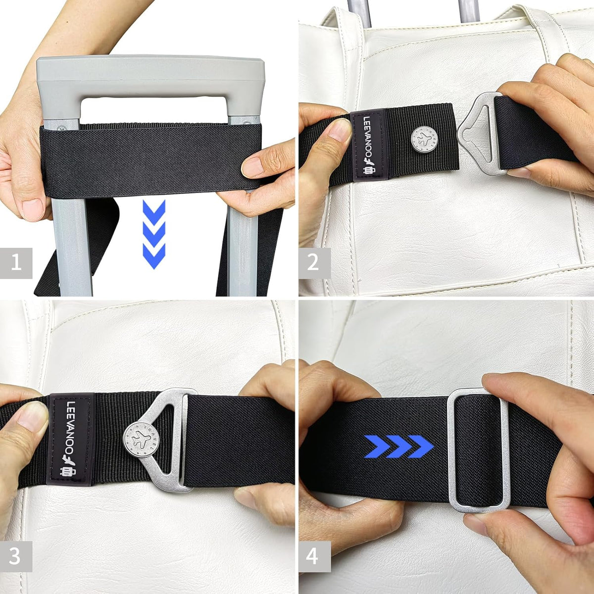 Luggage Straps for Suitcases, 2-in-1 Add a Bag Adjustable Travel Belt Black