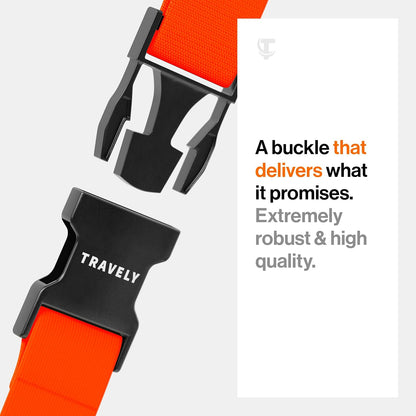 Luggage Straps - Particularly conspicuous & Secure - Incl. 2 Name Tags - Luggage Strap Ideal crosswise - [Set of 2]