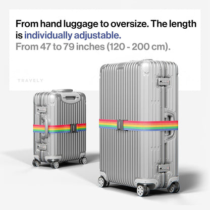 Luggage Straps - Particularly conspicuous & Secure - Incl. 2 Name Tags - Luggage Strap Ideal crosswise - [Set of 2]