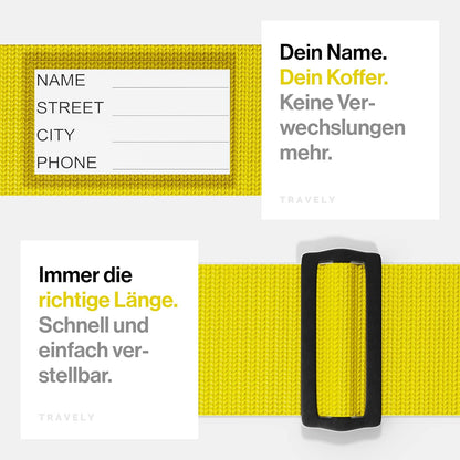 Luggage Straps - Particularly conspicuous & Secure - Incl. 2 Name Tags - Luggage Strap Ideal crosswise - [Set of 2]