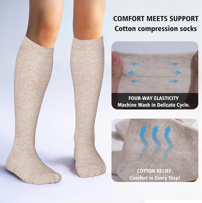 Cotton Compression Socks for Women&Men 20-30mmHg Knee High Cute Support Sock for Nurses Pregnancy Travel