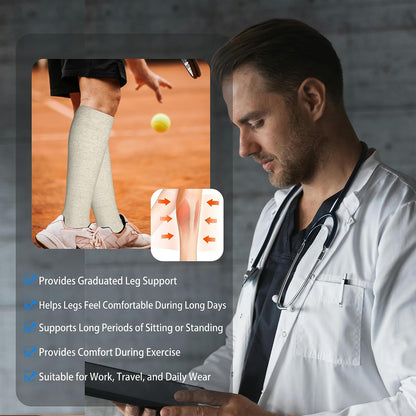 Cotton Compression Socks for Women&Men 20-30mmHg Knee High Cute Support Sock for Nurses Pregnancy Travel