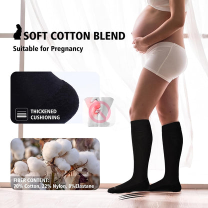 Cotton Compression Socks for Women&Men 20-30mmHg Knee High Cute Support Sock for Nurses Pregnancy Travel