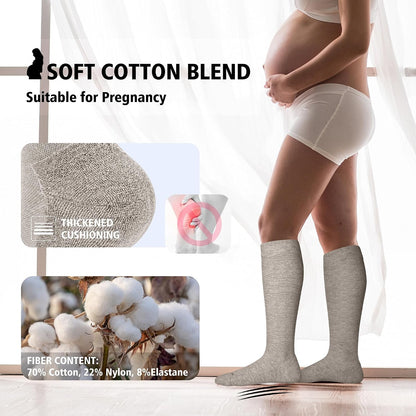 Cotton Compression Socks for Women&Men 20-30mmHg Knee High Cute Support Sock for Nurses Pregnancy Travel