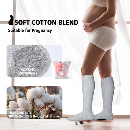 Cotton Compression Socks for Women&Men 20-30mmHg Knee High Cute Support Sock for Nurses Pregnancy Travel