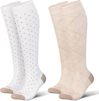 Cotton Compression Socks for Women&Men 20-30mmHg Knee High Cute Support Sock for Nurses Pregnancy Travel