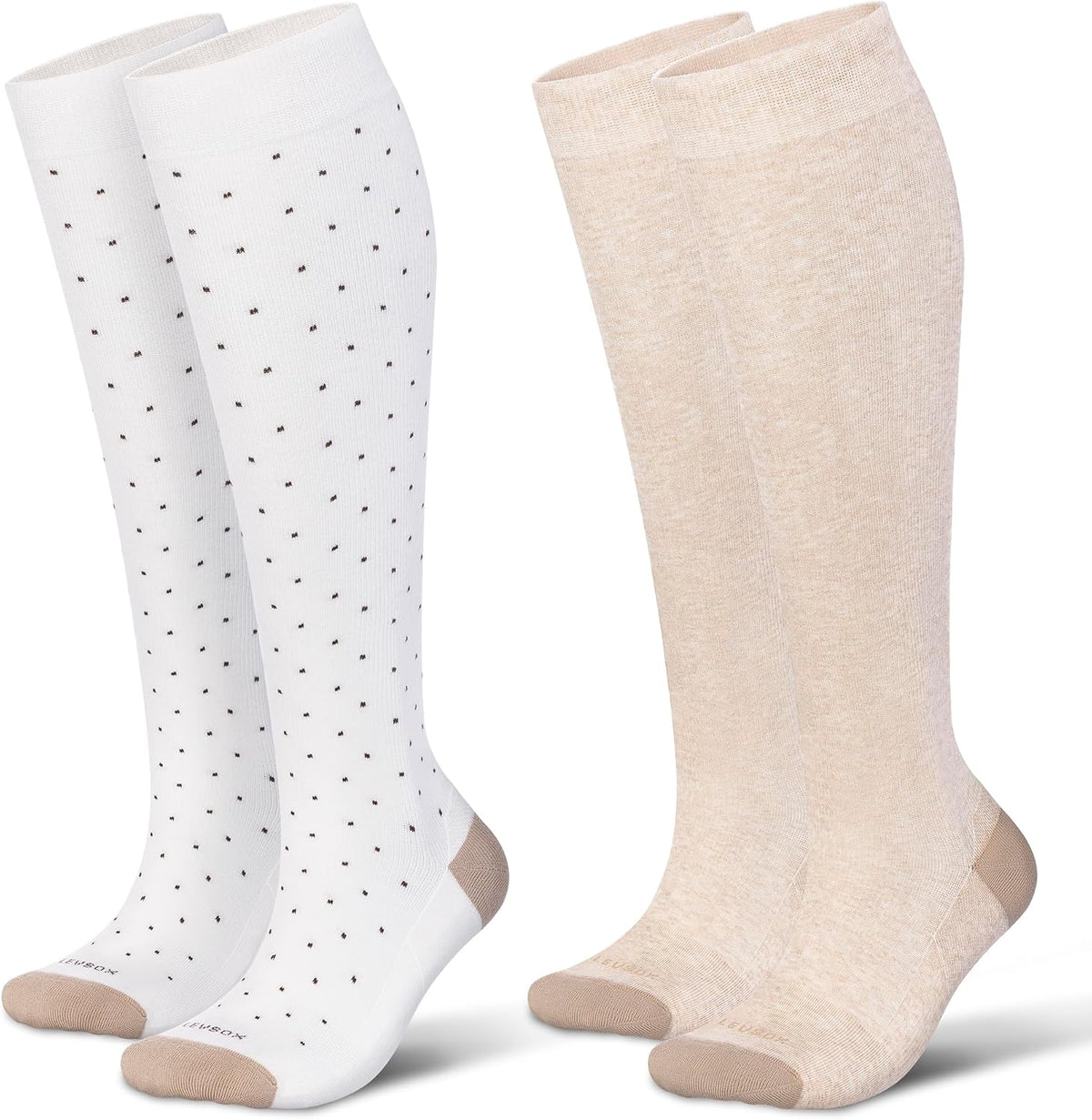 Cotton Compression Socks for Women&Men 20-30mmHg Knee High Cute Support Sock for Nurses Pregnancy Travel