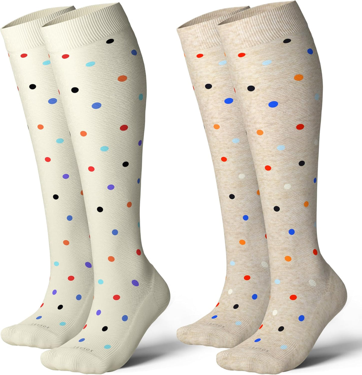Cotton Compression Socks for Women&Men 20-30mmHg Knee High Cute Support Sock for Nurses Pregnancy Travel