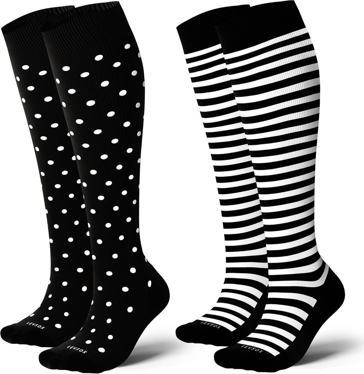 Cotton Compression Socks for Women&Men 20-30mmHg Knee High Cute Support Sock for Nurses Pregnancy Travel