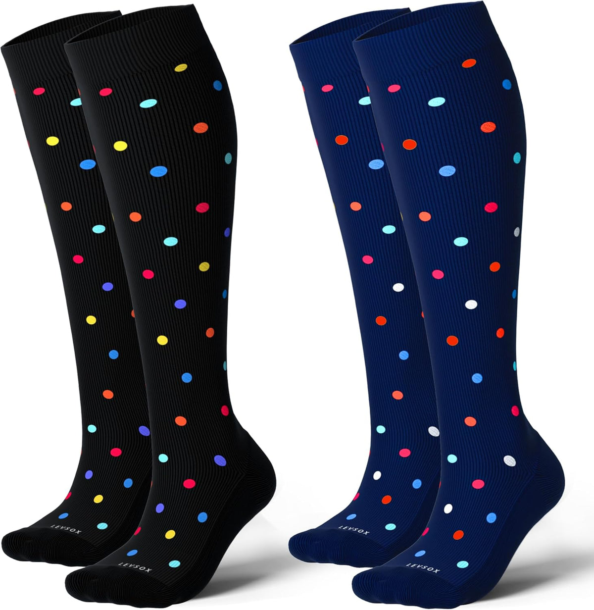 Cotton Compression Socks for Women&Men 20-30mmHg Knee High Cute Support Sock for Nurses Pregnancy Travel