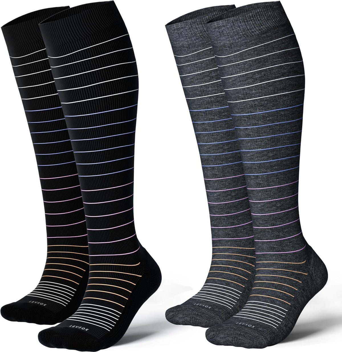 Cotton Compression Socks for Women&Men 20-30mmHg Knee High Cute Support Sock for Nurses Pregnancy Travel