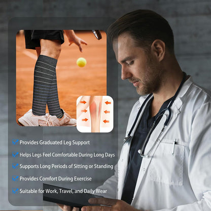 Cotton Compression Socks for Women&Men 20-30mmHg Knee High Cute Support Sock for Nurses Pregnancy Travel