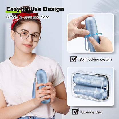 [2 Pack] Metal Travel Pill Organizer, Portable Waterproof Weekly Pill Box, Large Aluminum Alloy Pill Case Container, BPA Free 7 Day Daily Medicine Organizer Holder for Vitamin, Supplement