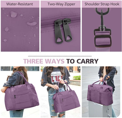 Travel Duffle Bag, Waterproof Weekender Bag Carry On Tote Bags for Women, Travel Essentials Sport Gym Bag for Men, Hospital Bag for Labor and Delivery, Overnight Bag Luggage Bag with Trolley Sleeve