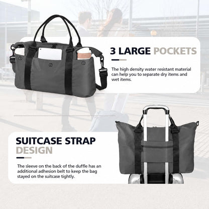 Travel Duffle Bag, Waterproof Weekender Bag Carry On Tote Bags for Women, Travel Essentials Sport Gym Bag for Men, Hospital Bag for Labor and Delivery, Overnight Bag Luggage Bag with Trolley Sleeve