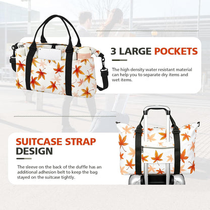 Travel Duffle Bag, Waterproof Weekender Bag Carry On Tote Bags for Women, Travel Essentials Sport Gym Bag for Men, Hospital Bag for Labor and Delivery, Overnight Bag Luggage Bag with Trolley Sleeve