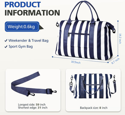 Travel Duffle Bag, Waterproof Weekender Bag Carry On Tote Bags for Women, Travel Essentials Sport Gym Bag for Men, Hospital Bag for Labor and Delivery, Overnight Bag Luggage Bag with Trolley Sleeve
